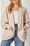 Quilted Cotton Blend Cardigan Sweatshirt