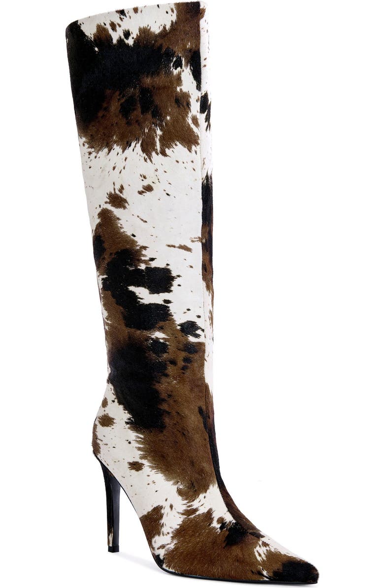 AZALEA WANG Syreali Genuine Leather Stiletto Boot, Alternate, color, Cow