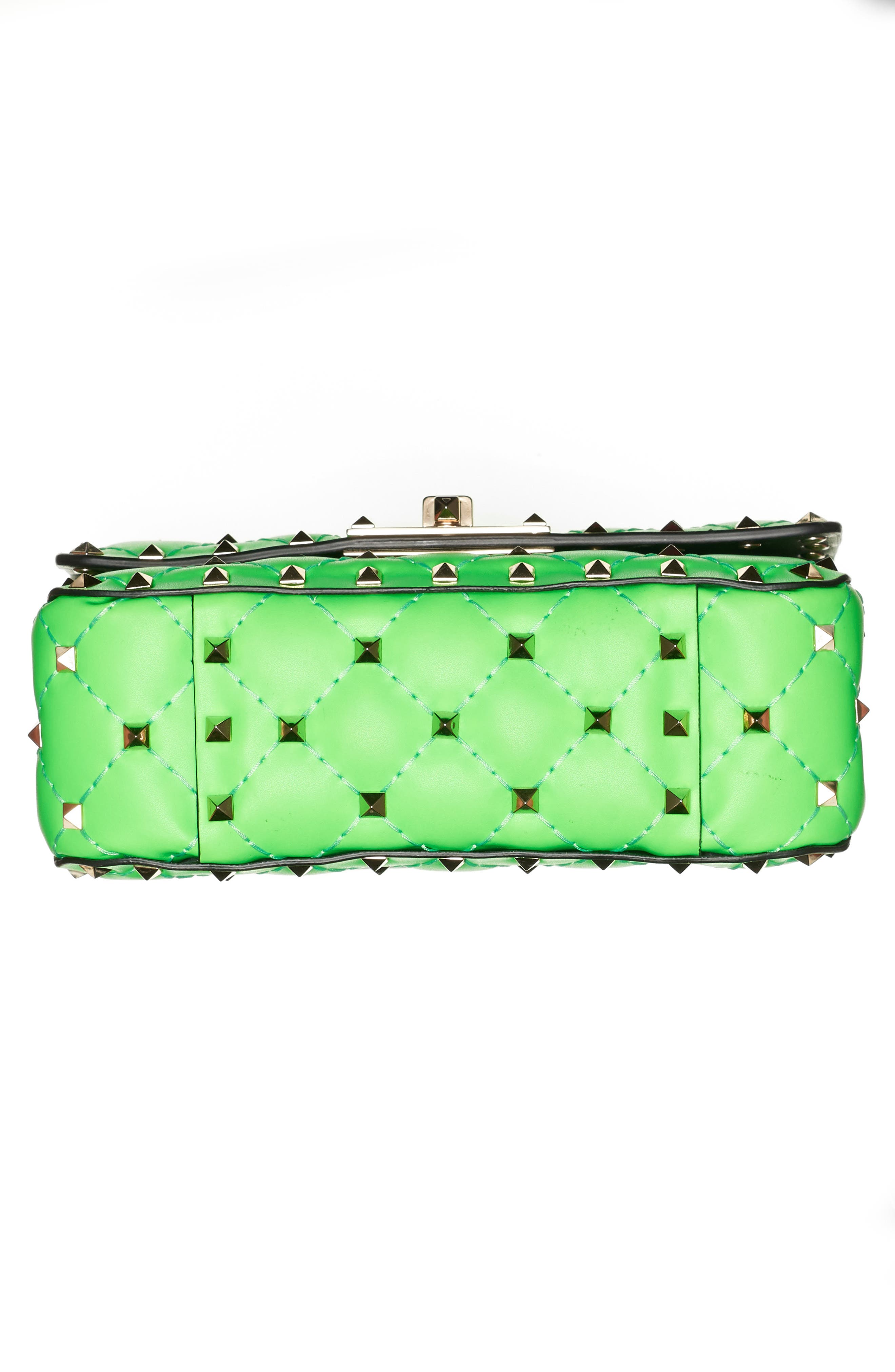 Valentino Garavani Mini Spike It Rockstud Neon Leather Shoulder Bag, Alternate, color, 