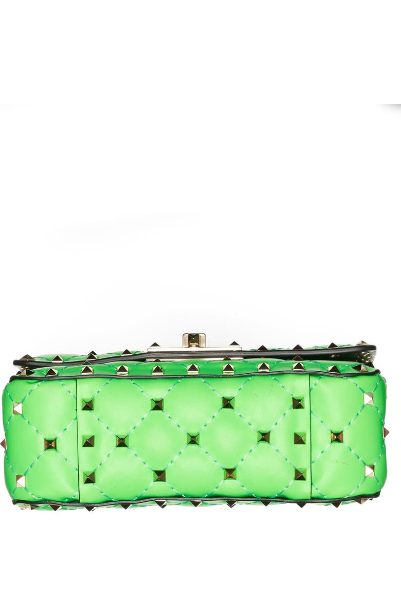 Valentino Garavani Mini Spike It Rockstud Neon Leather Shoulder Bag, Alternate, color,