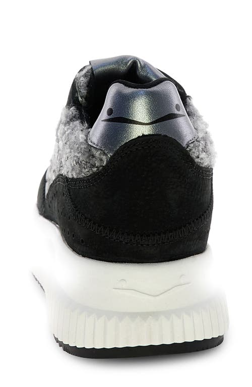 Voile Blanche Lana Genuine Shearling Platform Sneaker In Multi