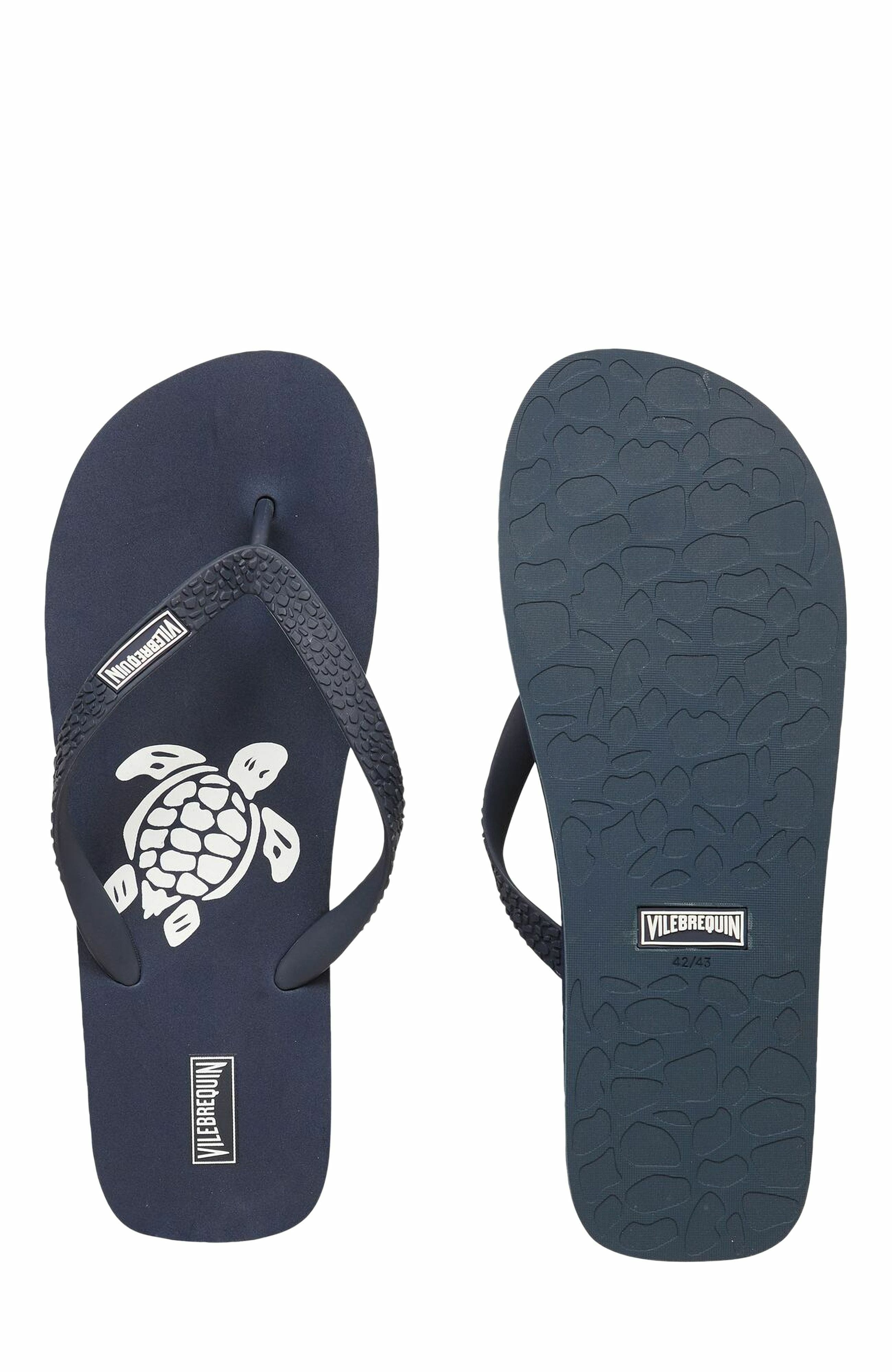 Vilebrequin Men's Turtle Beach Flip Flops, Alternate, color, Marine 2