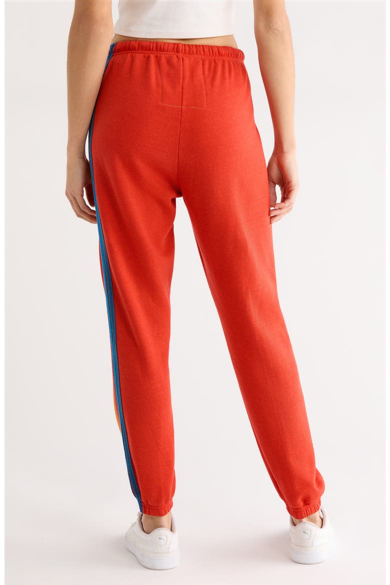 Stripe Sweatpants, Alternate, color, RED