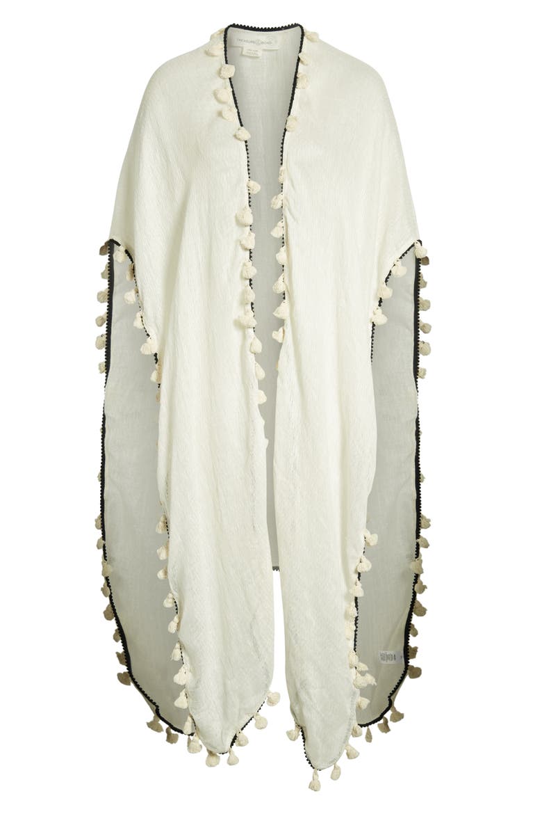 Tassel Trim Wrap, Alternate, color, IVORY