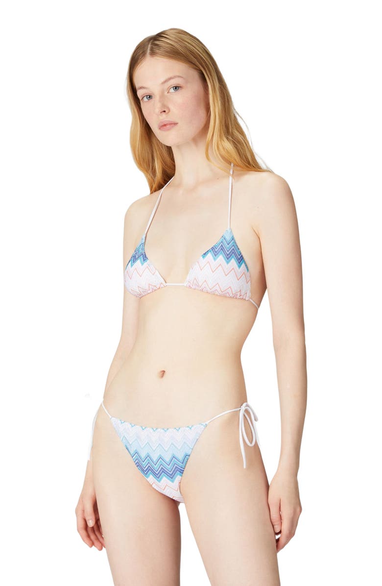 Missoni Triangle Bikini In Viscose Blend Zig Zag Lamé, Main, color, 