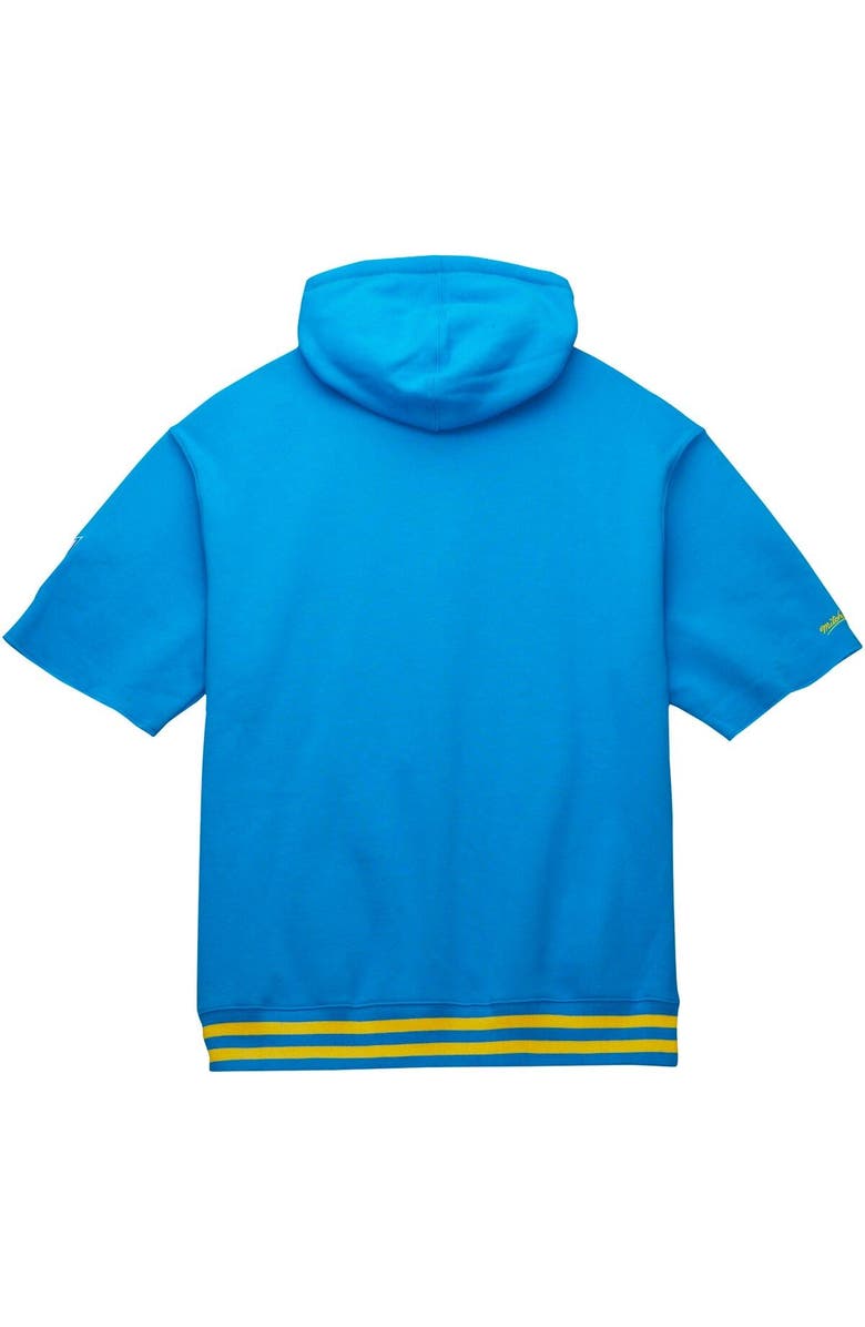 Mitchell & Ness Men's Mitchell & Ness Powder Blue Los Angeles Chargers Pre-Game Short Sleeve Pullover Hoodie, Alternate, color, Powder Blue