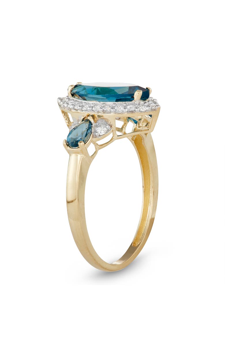FZN 10K Gold London Blue Topaz & Lab Created White Sapphire Ring, Alternate, color,