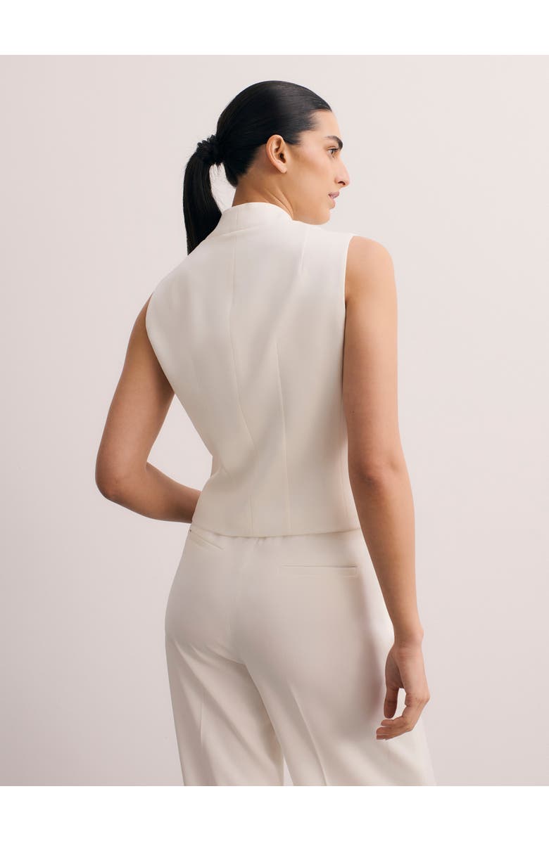 The Fold Romney Clever Crepe Waistcoat, Alternate, color, Ivory