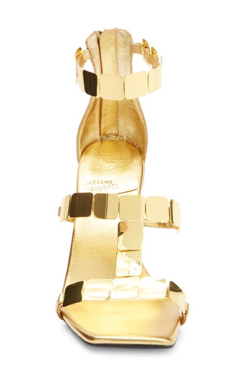 Jeffrey Campbell Ascend Ankle Strap Sandal In Gold Gold