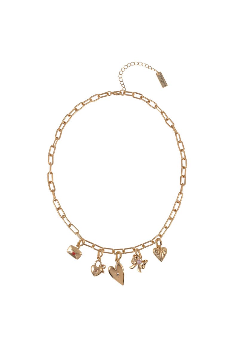 Gardening Charm Necklace, Main, color, Gold - Heart
