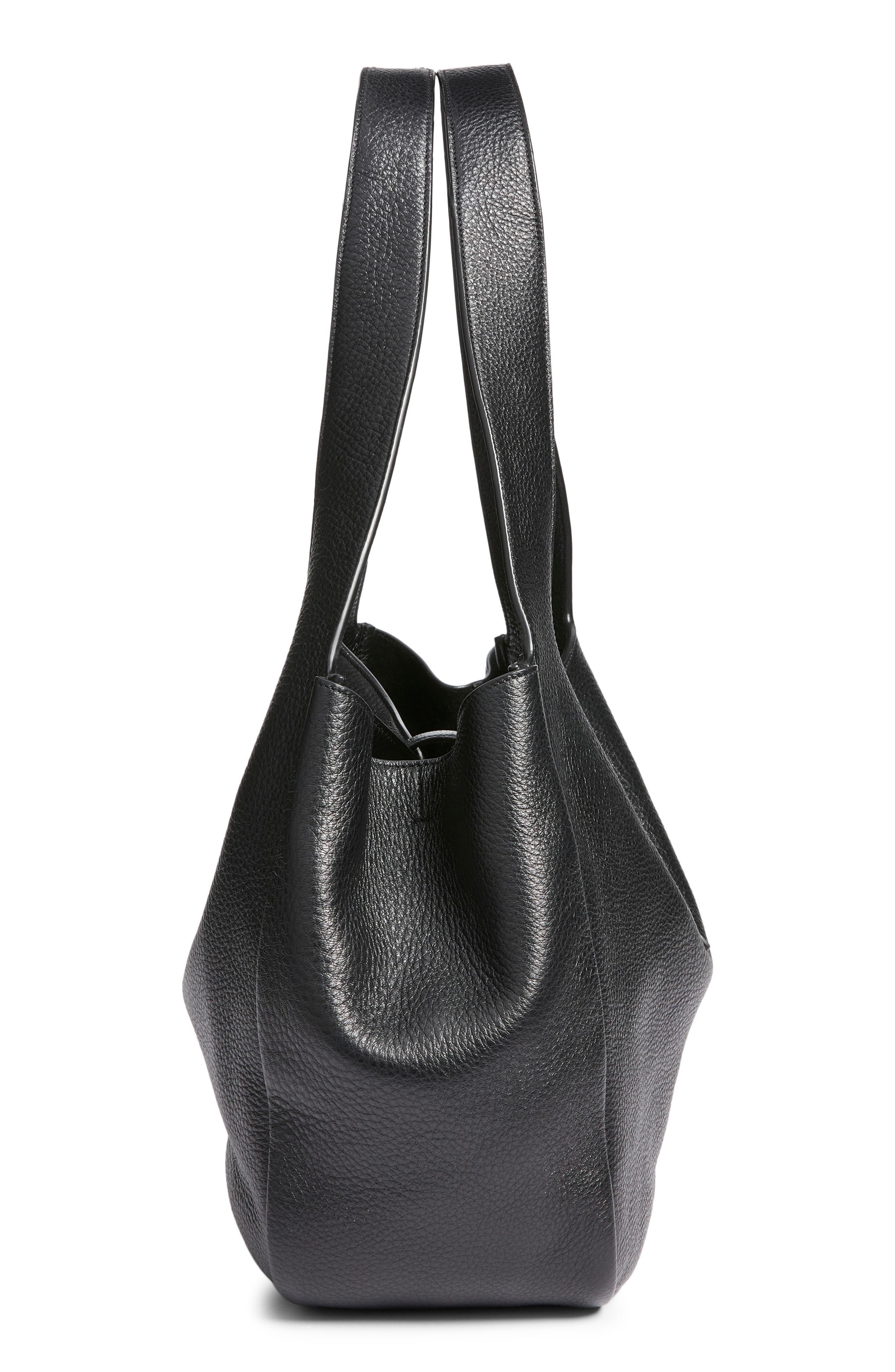 Saint Laurent Le 5 À 7 Bea Leather Tote, Alternate, color, 1000 Noir