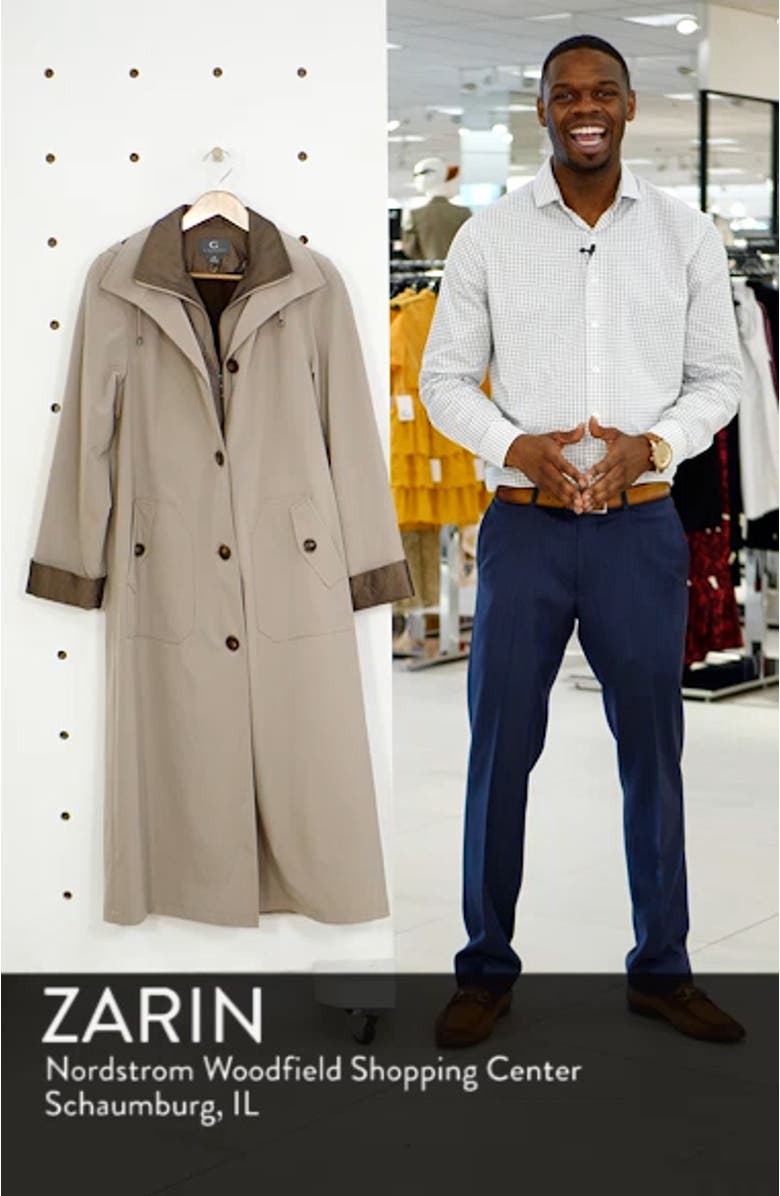 Full Length Two-Tone Silk Look Raincoat, sales video thumbnail