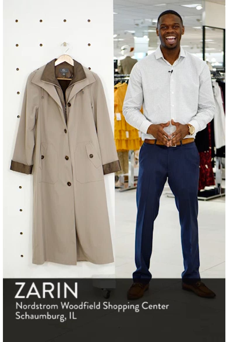 Full Length Two-Tone Silk Look Raincoat video