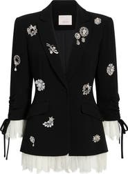 Cinq à Sept Roxie Crystal Brooch Blazer