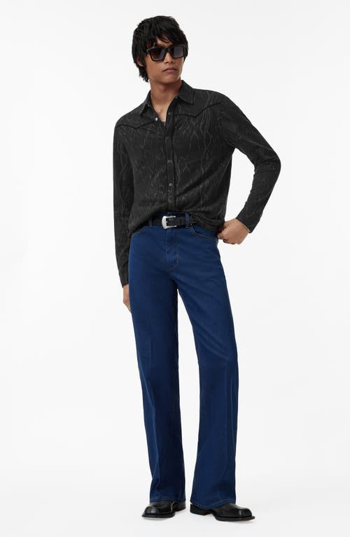 JOHN VARVATOS JOHN VARVATOS MINER JACQUARD SNAP-UP WESTERN SHIRT