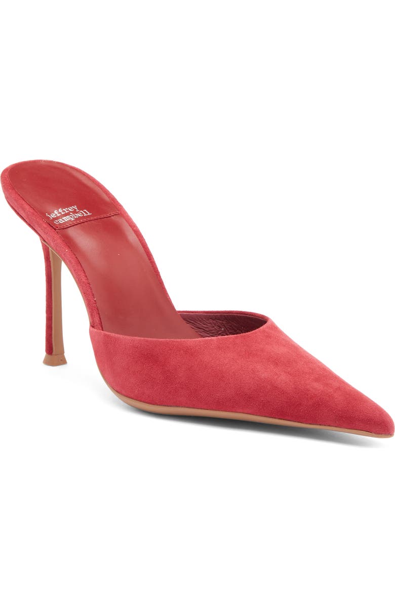 Jeffrey Campbell Robyn Pointed Toe Mule, Main, color, Deep Rose Suede