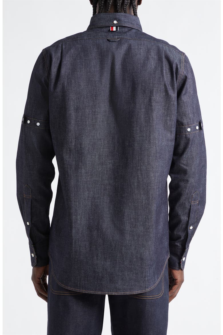 Oxford Armband Cotton Button-Down Shirt, Alternate, color, NAVY