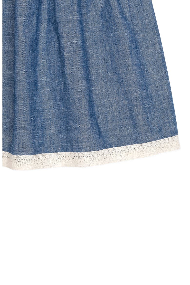 Baby Girls' Organic Crochet Trim Chambray Dress, Infant, Alternate, color, Chambray