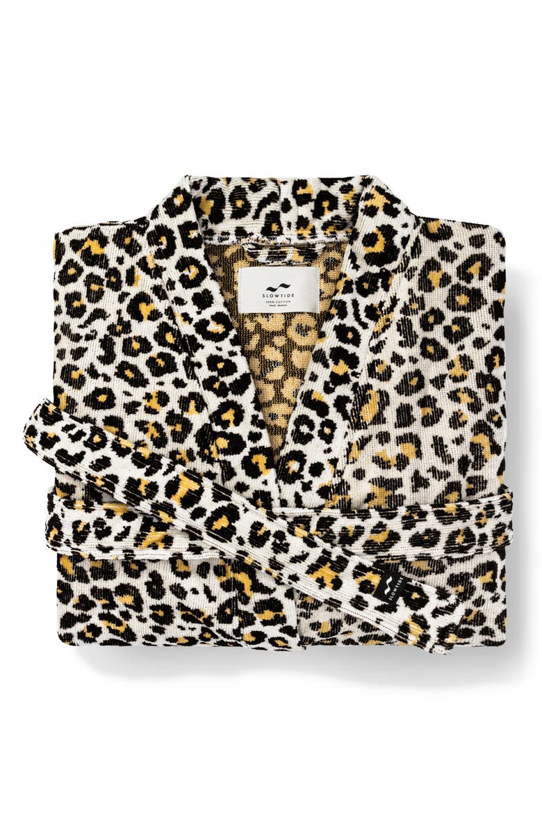 Slowtide Lakers Cheetah Print Robe, Alternate, color, Natural