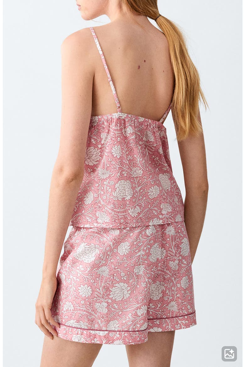 Floral Print Cotton Short Pajamas, Alternate, color, PINK
