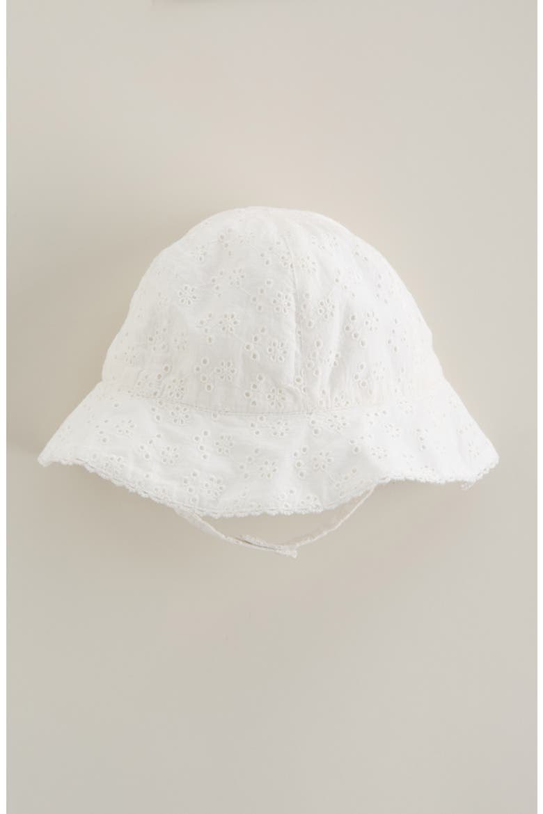 Baby Eyelet Sun Hat, Alternate, color, WHITE