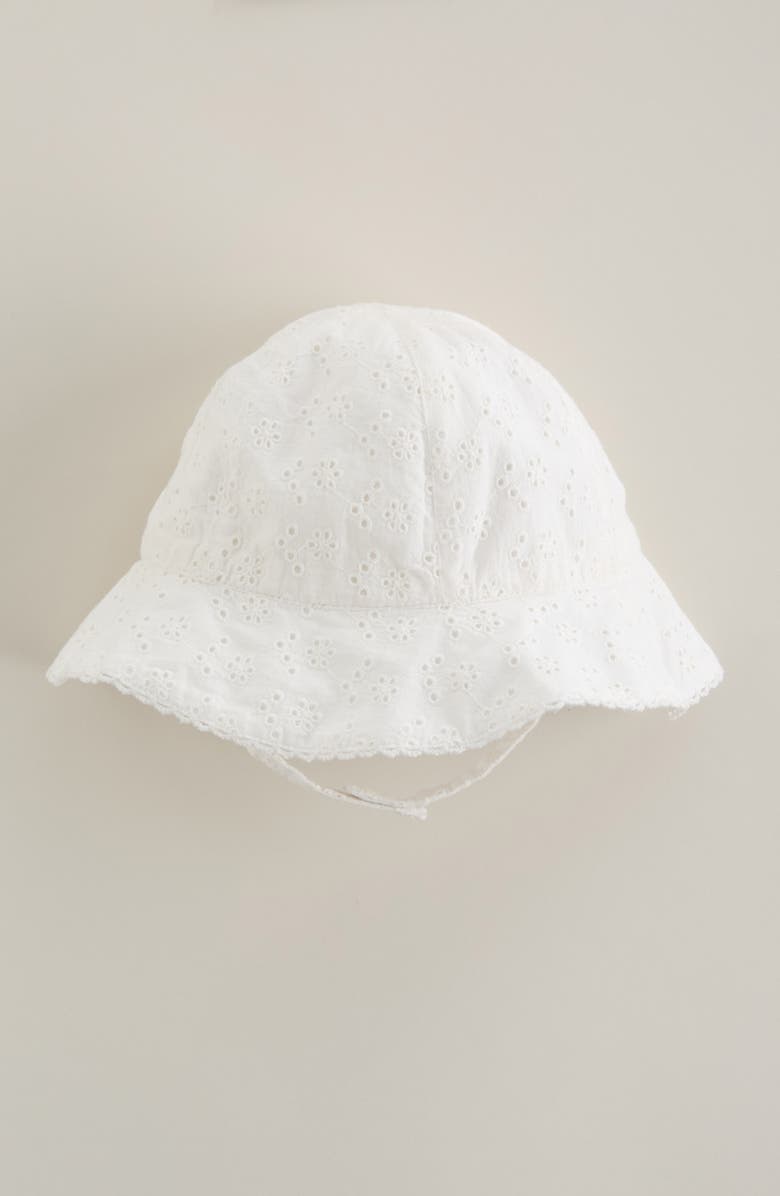 Nordstrom Baby Eyelet Sun Hat, Alternate, color, White