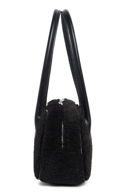 Bcbg Angled Faux Fur Shoulder Bag In Black