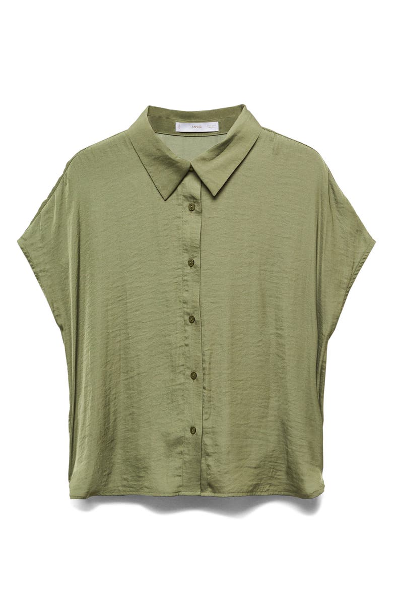 MANGO Short Sleeve Woven Button-Up Shirt, Main, color,
