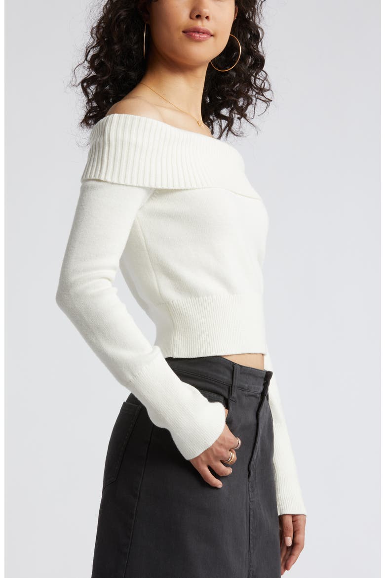 Off the Shoulder Sweater, Alternate, color, IVORY