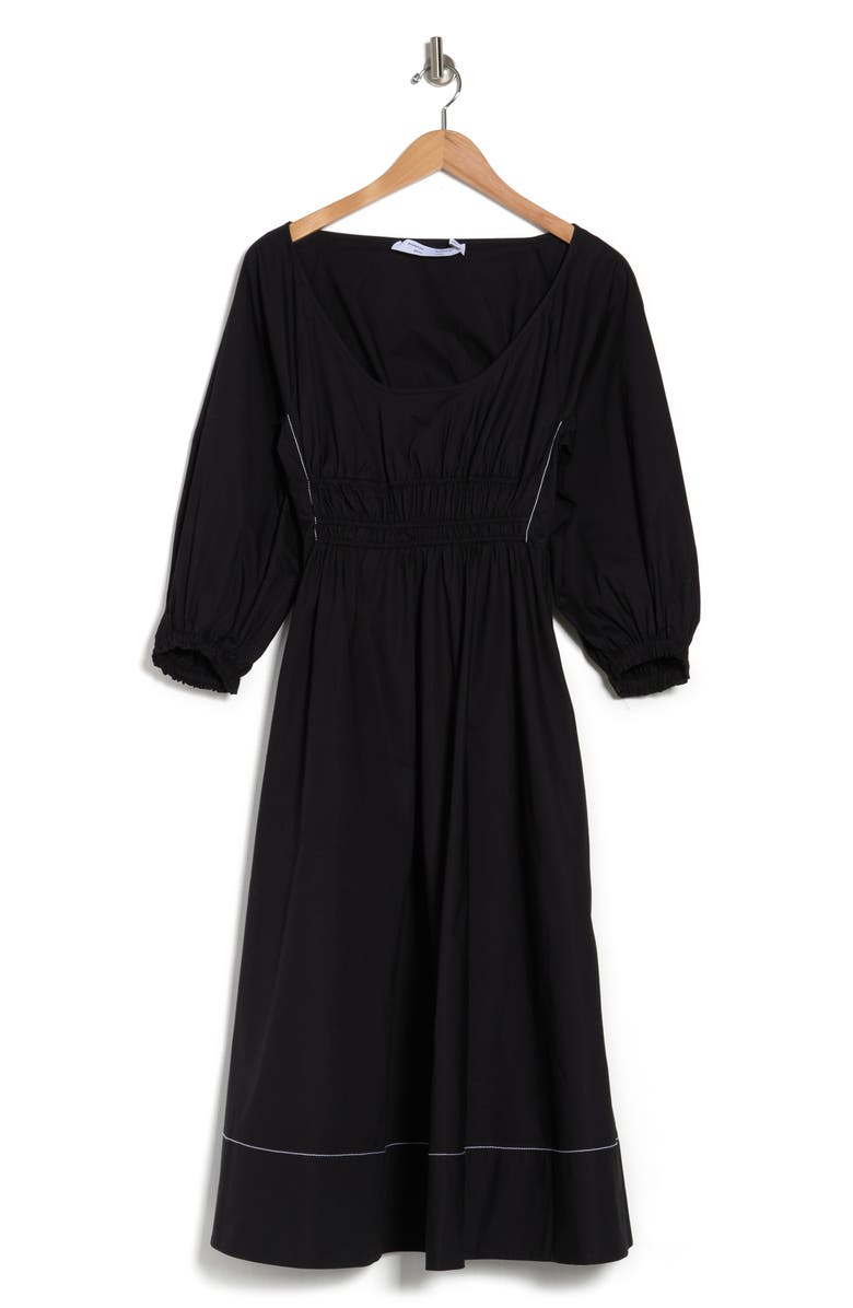 Proenza Schouler White Label Gingham Balloon Sleeve Cotton Midi Dress, Alternate, color, 