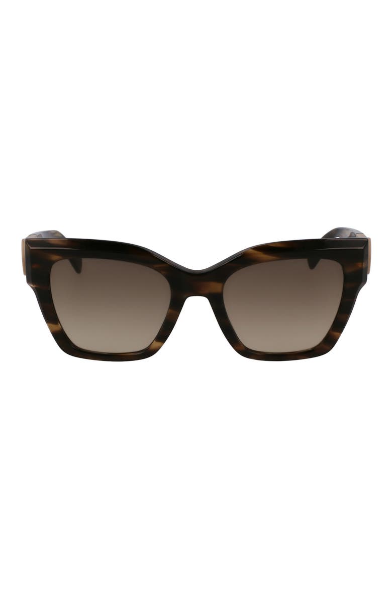 Medallion 52mm Modified Rectangular Sunglasses, Main, color, STRIPED GREEN
