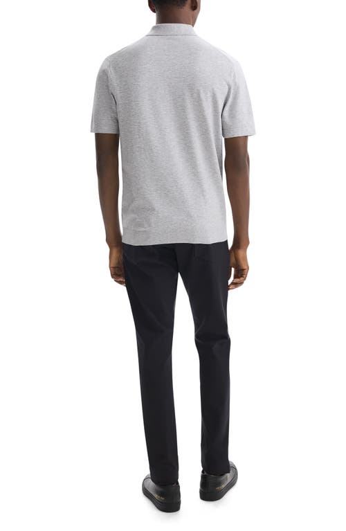 Theory Goris Milano Stitch Regular Fit Polo Shirt In Silver Heather