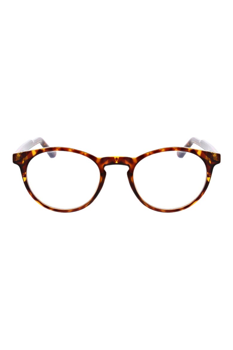 48mm Round Keyhole Blue Light Blocking Reading Glasses, Main, color, TORTOISE