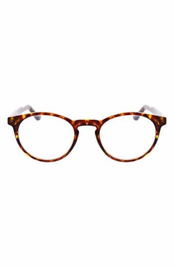 Oscar de la Renta 48mm Round Keyhole Blue Light Blocking Reading Glasses