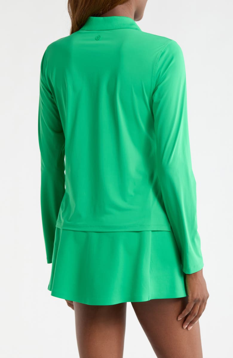 G/FORE Stretch Jersey Quarter Zip Polo, Alternate, color, Clover