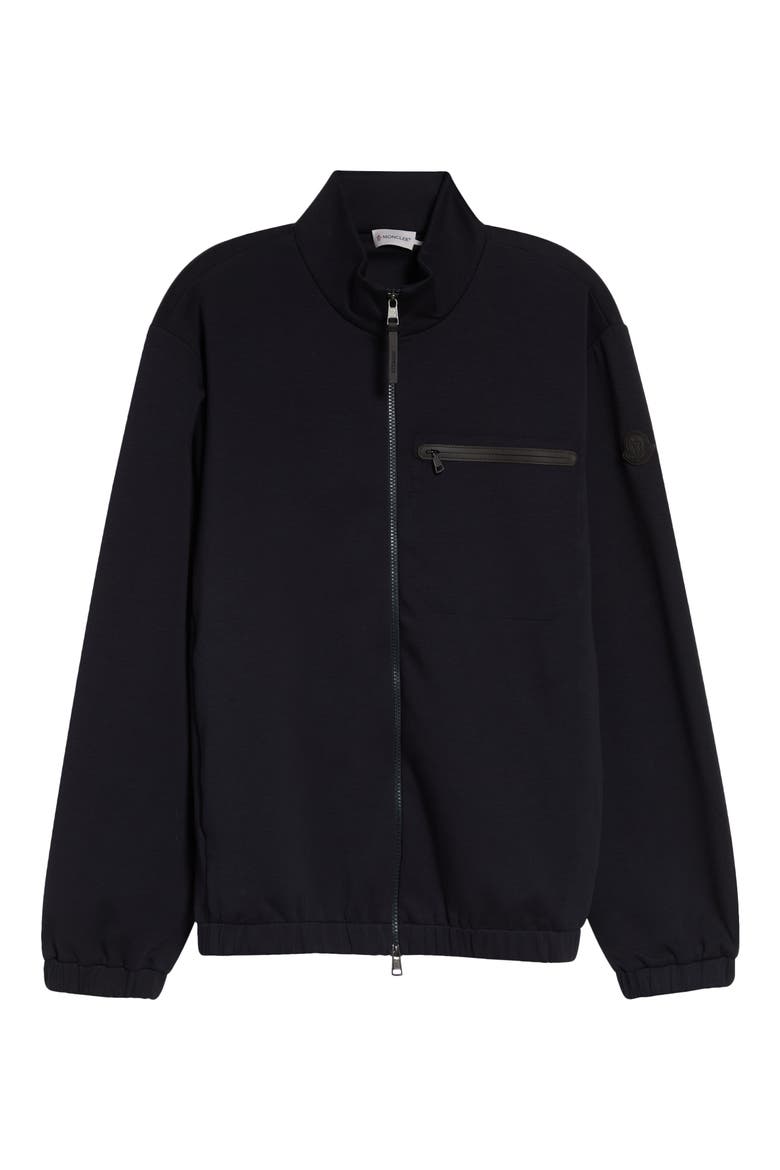 Cotton Blend Zip Cardigan, Alternate, color, DARK NAVY BLUE