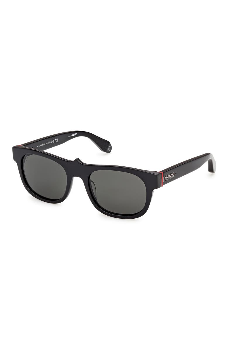 54mm Square Sunglasses, Alternate, color, BLACK/ GUNMETAL/ BILAYER BLACK