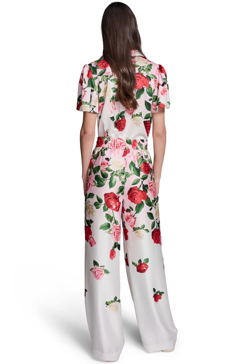Placed Floral Satin Drawstring Pants, Alternate, color, CORNELIA ROSE/ SFT WHT MULTI
