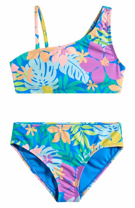Breaking Waves Kids' Floral Two-Piece Bikini Swimsuit