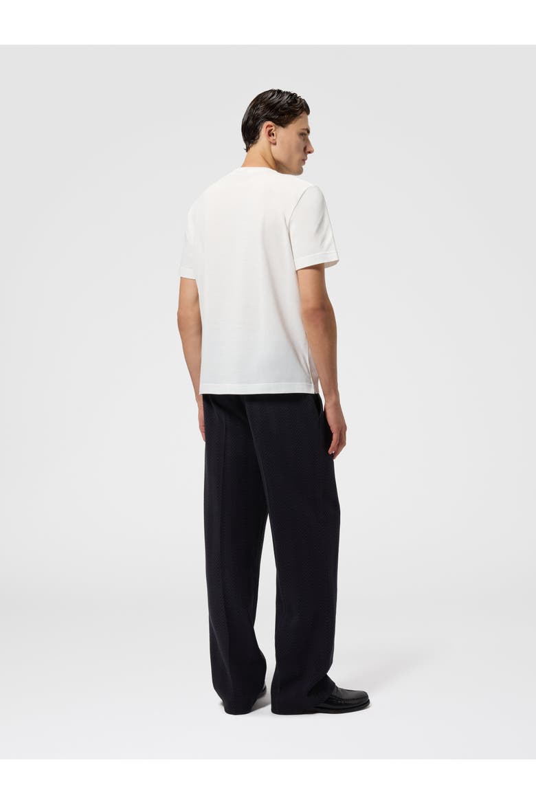 Cotton Jersey Crewneck T-shirt With Insert, Alternate, color, White & Blue
