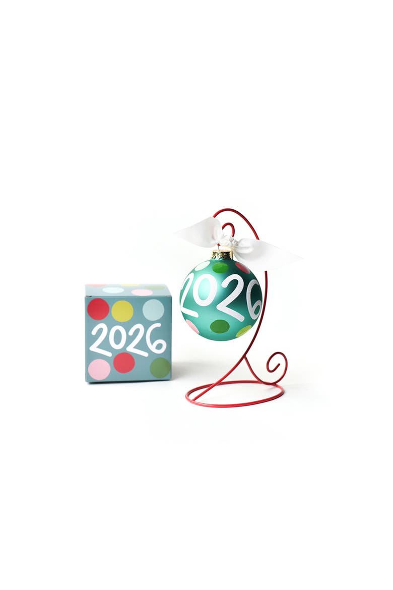2026 Glass Ornament with Stand, Main, color, Blue