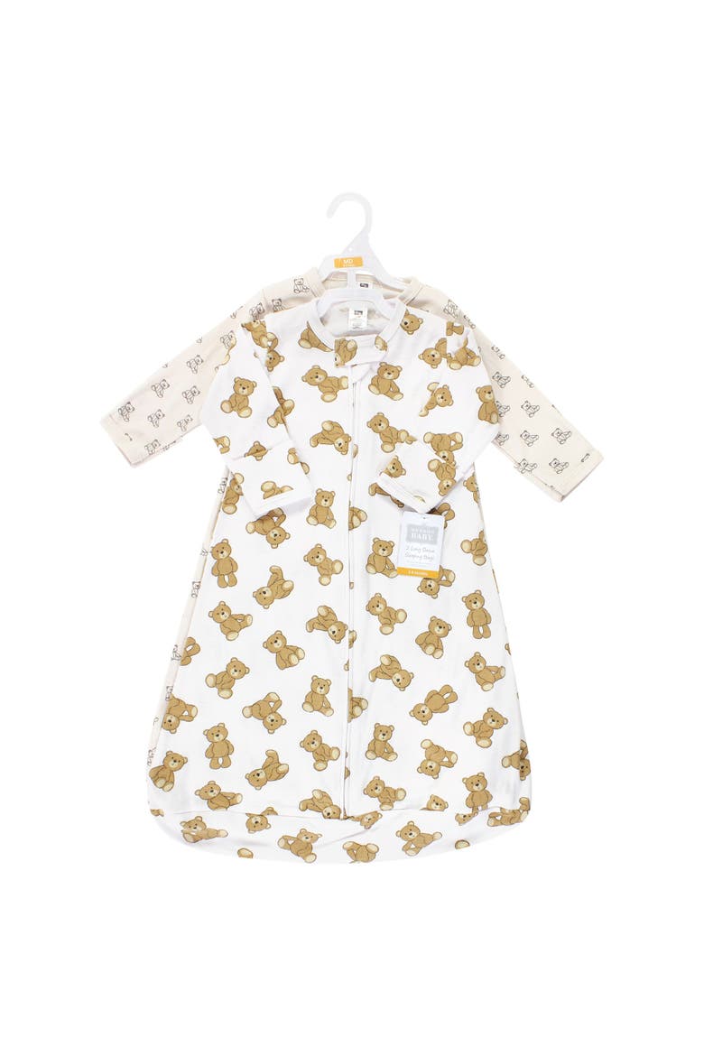 Cotton Long-Sleeve Wearable Sleeping Bag, Alternate, color, Teddy Bear Long Sleeve
