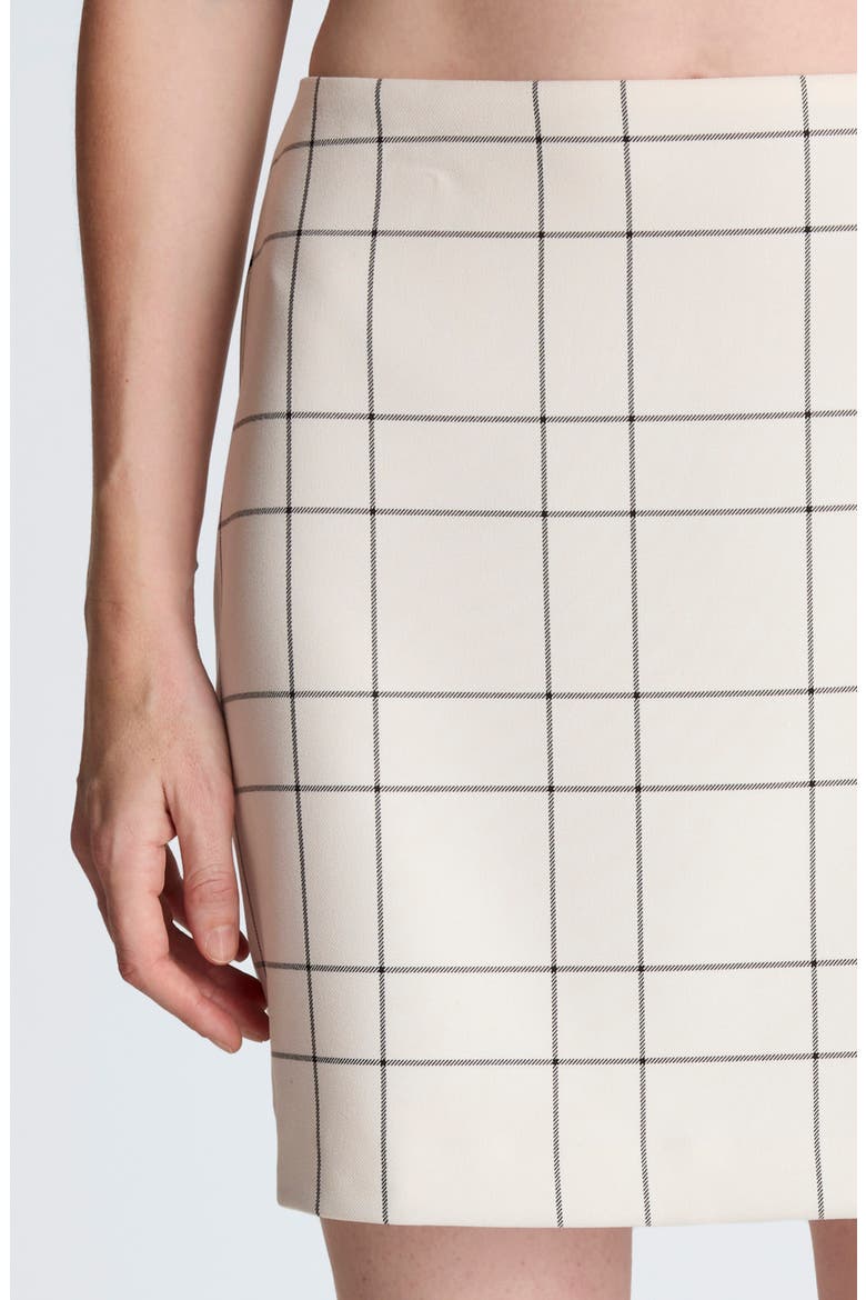 Windowpane Plaid Miniskirt, Alternate, color, FEATHER WHITE/ BLACK