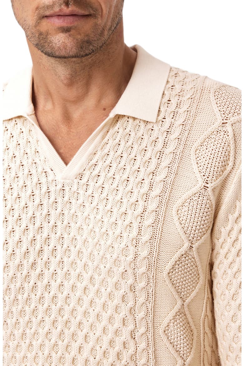 Haynes Organic Cotton Johnny Collar Sweater, Alternate, color, ECRU