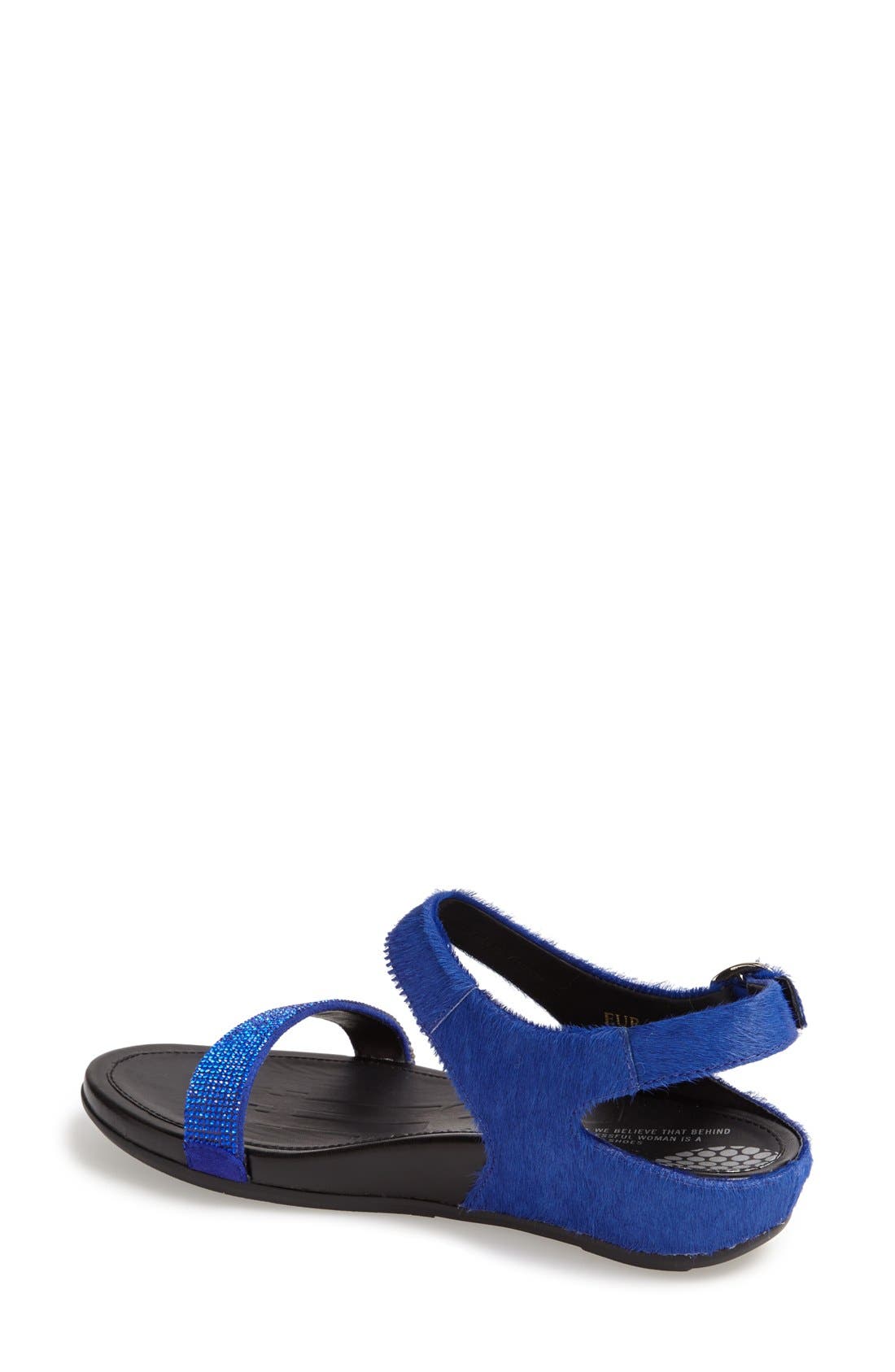 FitFlop™ 'Banda' Calf Hair Sandal, Alternate, color, MAZARINE BLUE