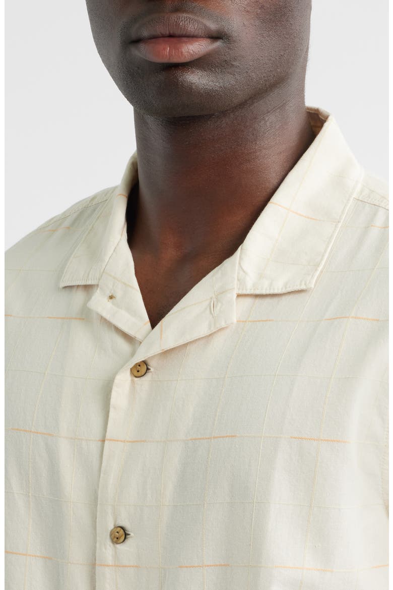 Gonzo Organic Cotton Camp Shirt, Alternate, color, BONE PLAID