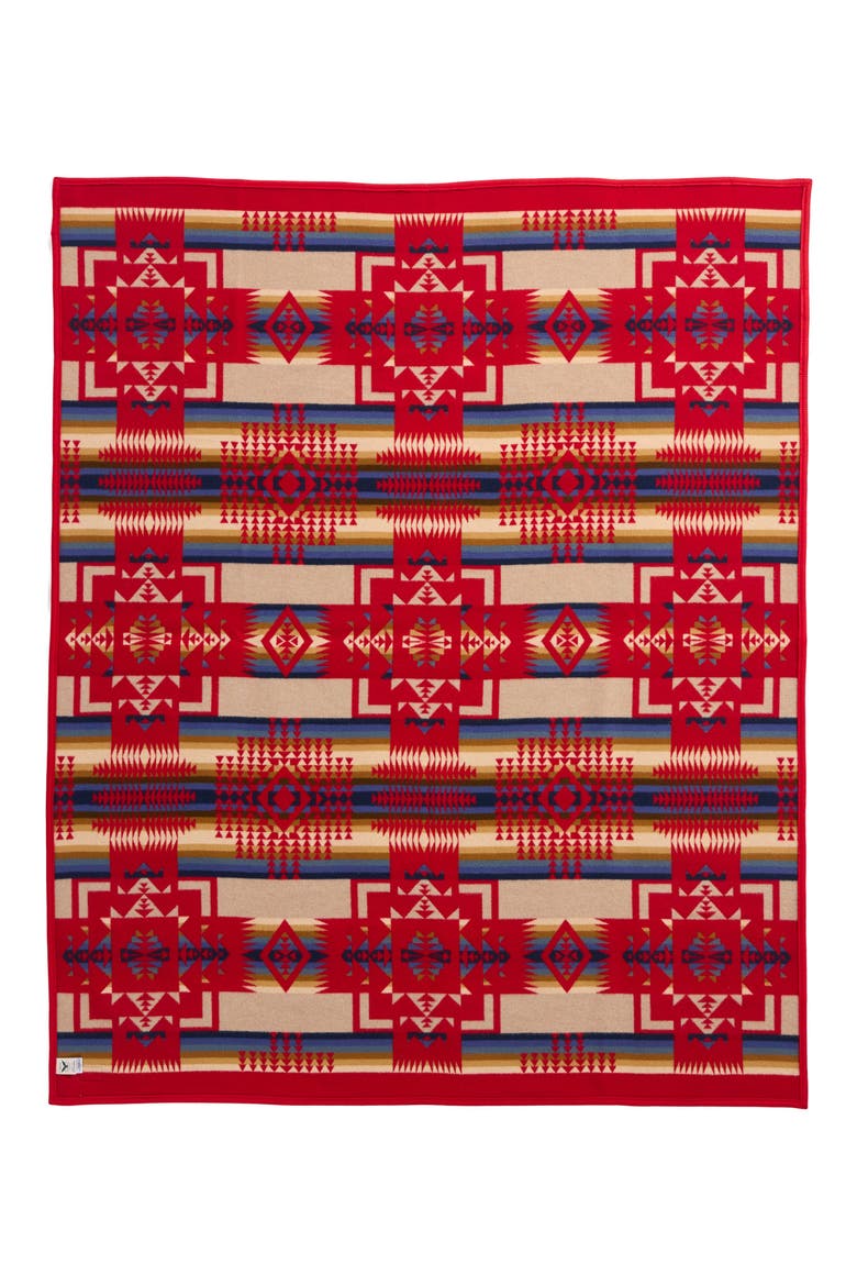 Chief Joseph Jacquard Blanket, Alternate, color, CHIEF JOSEPH SCARLET