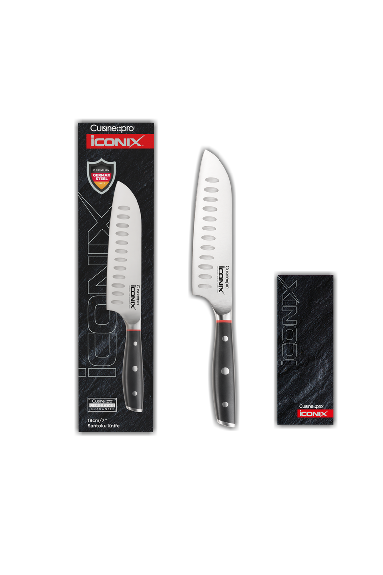 iconiX® 7" Santoku, Alternate, color, Black