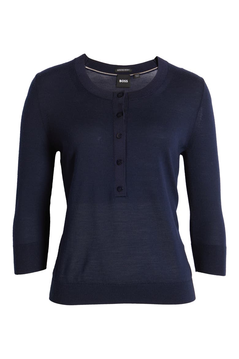 Filbure Wool Henley Top, Alternate, color, DK BU