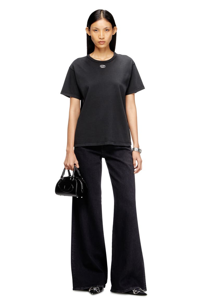 T-Normy-OD-S1 Metallic Oval D Cutout T-Shirt, Alternate, color, BLACK